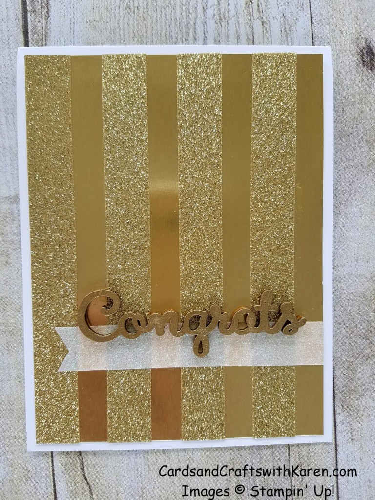 Gold Glitter tape card