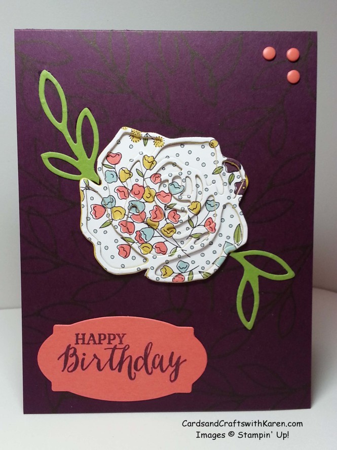 Stacked Rose Birthday | Cards and Crafts with Karen