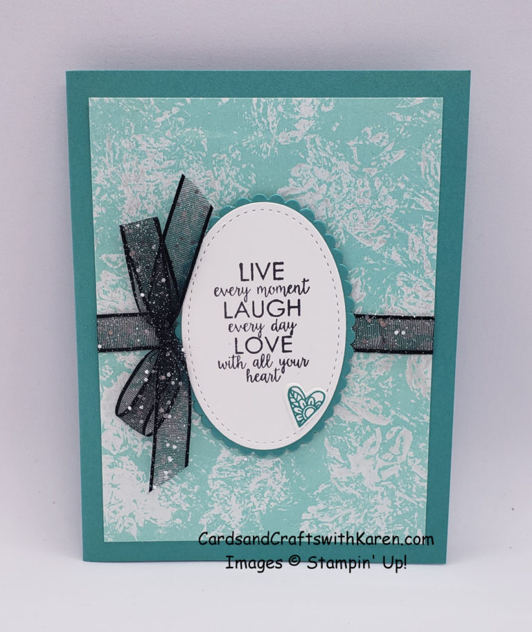 Shimmer Paint With Glossy Cardstock Cards And Crafts With Karen   Shimmer Paint Live Laugh Love 768x913 